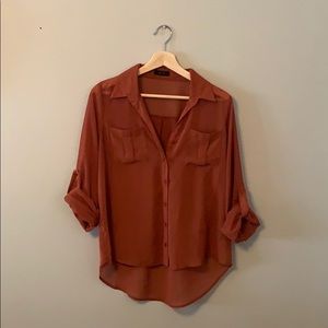 Burnt Orange sheer blouse